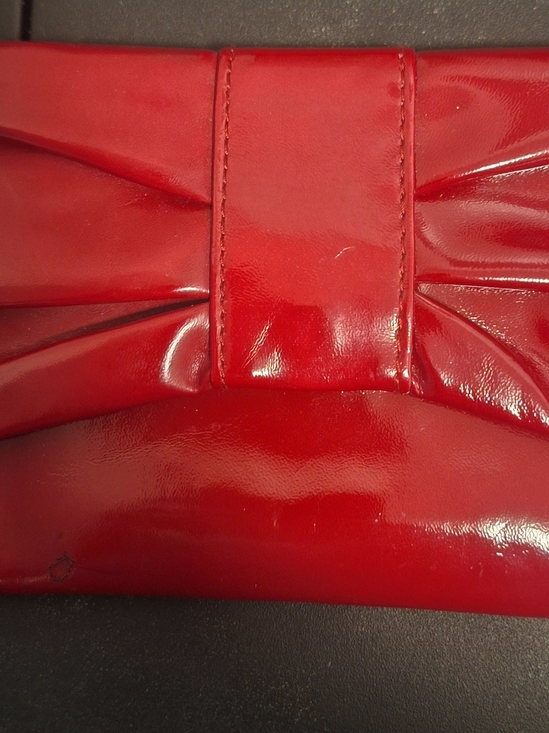 Estee Lauder Handbags - Red Estee Lauder Patent Bow-Accent Women's Clutch